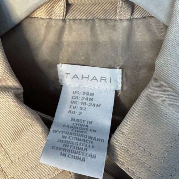Tahari Baby Girl Trench Coat with Bow Back – Size 24M (New with Tags) - Picture 6 of 8